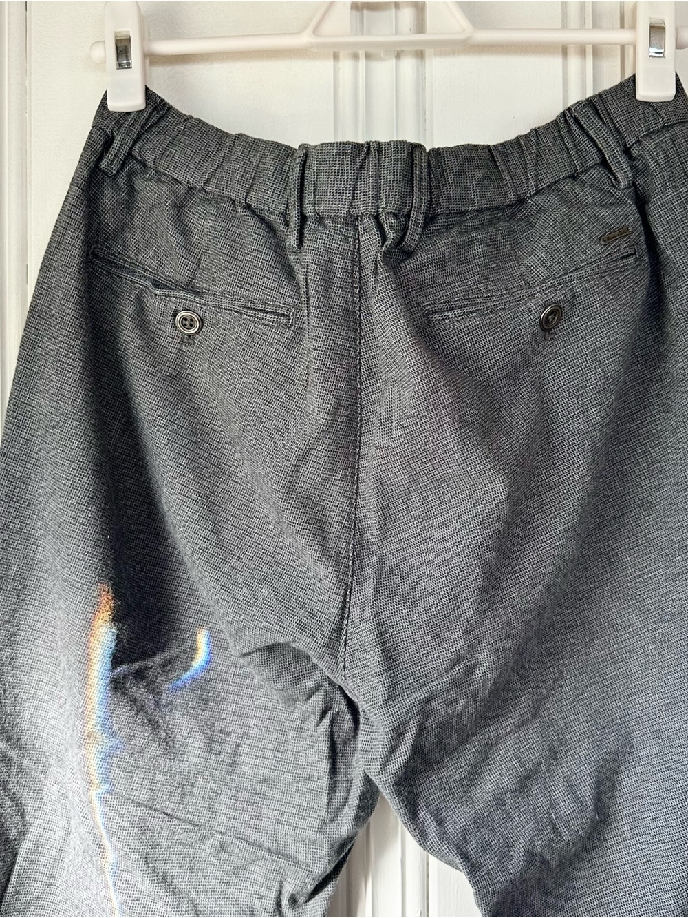 Massimo Dutti Slim Fit Gray Textured Trousers - size 32 - Picture 5 of 7